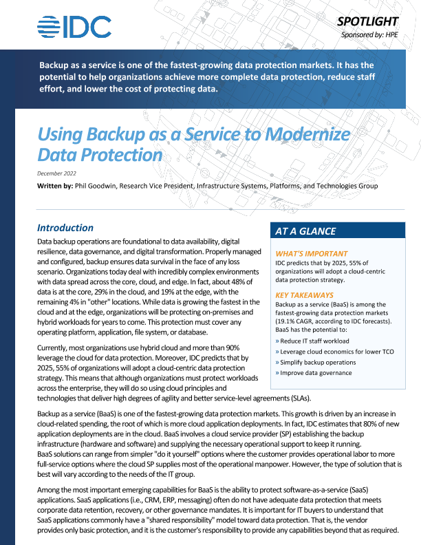 Using Backup as a Service to Modernize  Data Protection thumbnail