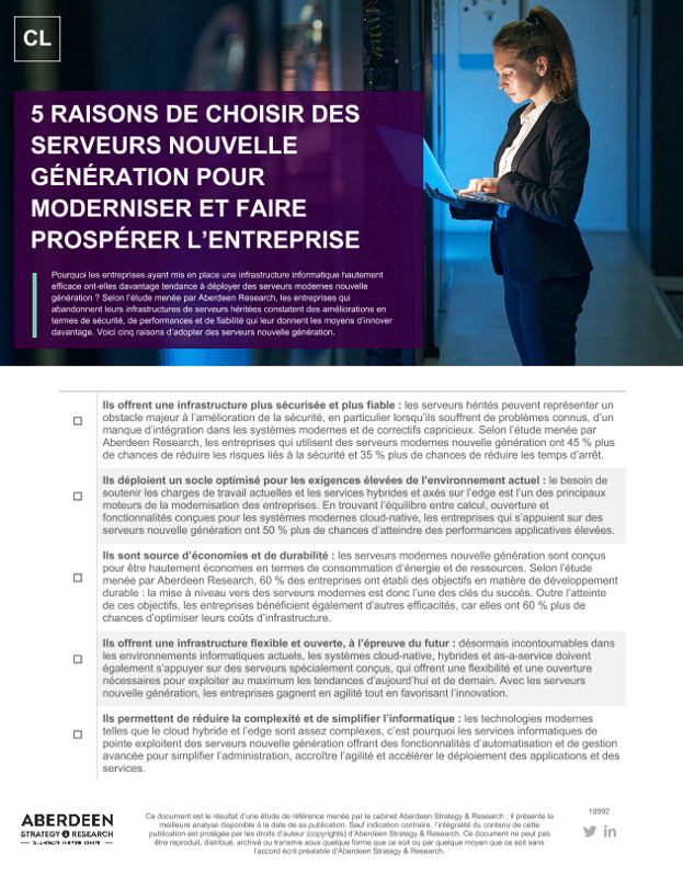 5 raisons de choisir des serveurs nouvelle génération pour moderniser et faire prospérer l’entreprise thumbnail