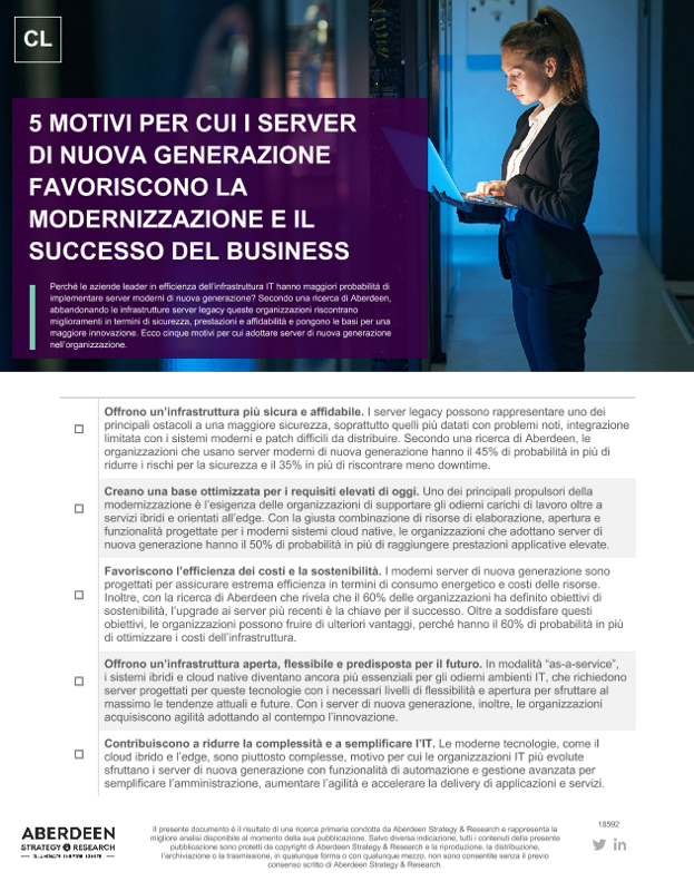 5 motivi per cui i server di nuova generazione favoriscono la modernizzazione e il successo del business thumbnail