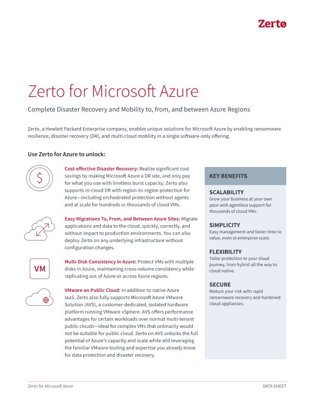 Zerto for Microsoft Azure thumbnail