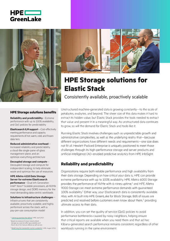 HPE Storage solutions for Elastic Stack thumbnail