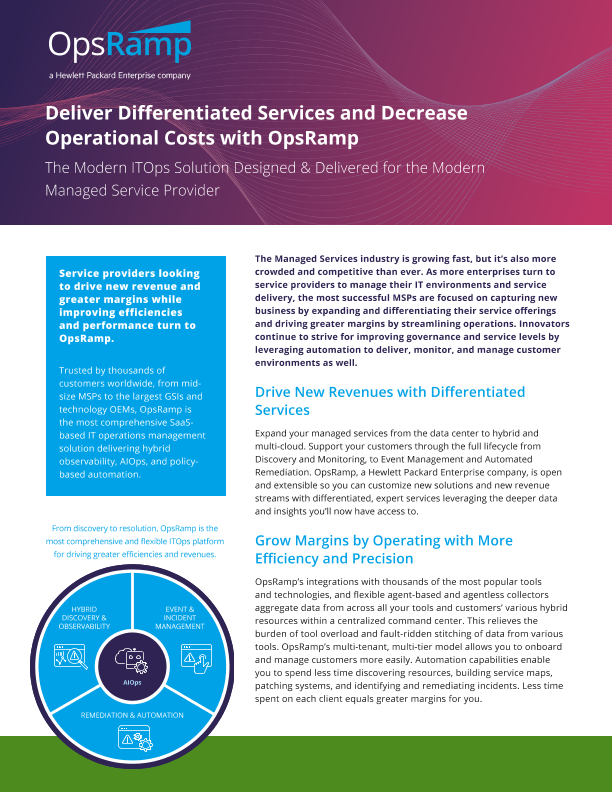 Deliver Differentiated Services and Decrease Operational Costs with OpsRamp thumbnail