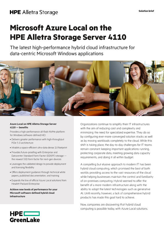 Microsoft Azure Stack HCI on the HPE Alletra Storage Server 4110 thumbnail