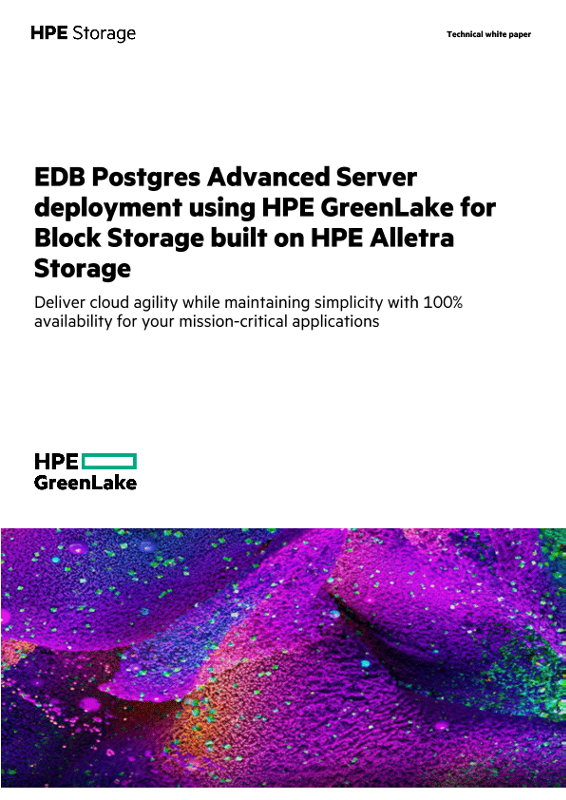 EDB Postgres Advanced Server deployment using HPE GreenLake for Block Storage built on HPE Alletra Storage thumbnail