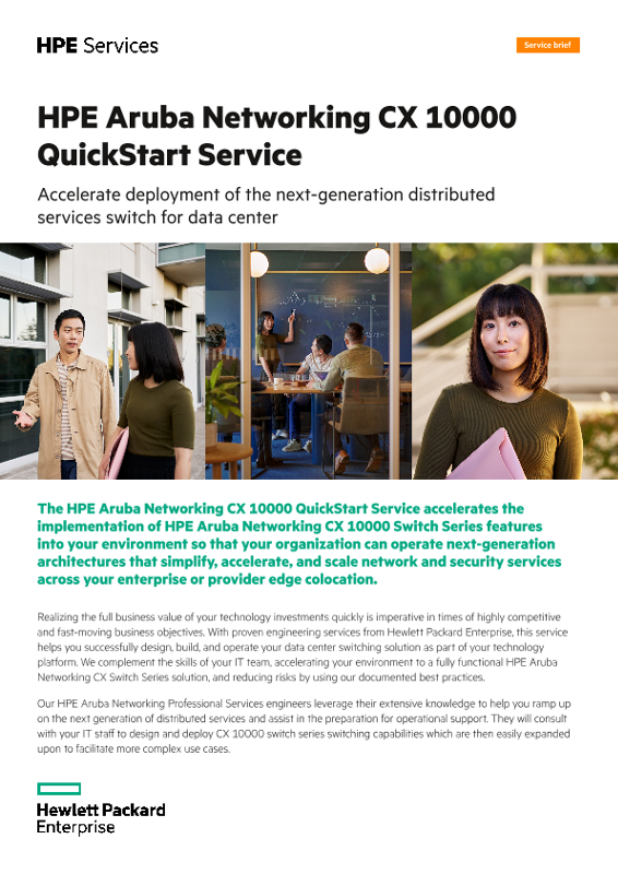 HPE Aruba Networking CX 10000 QuickStart Service thumbnail