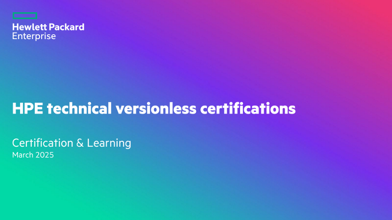 HPE Technical Versionless Certifications Overview thumbnail