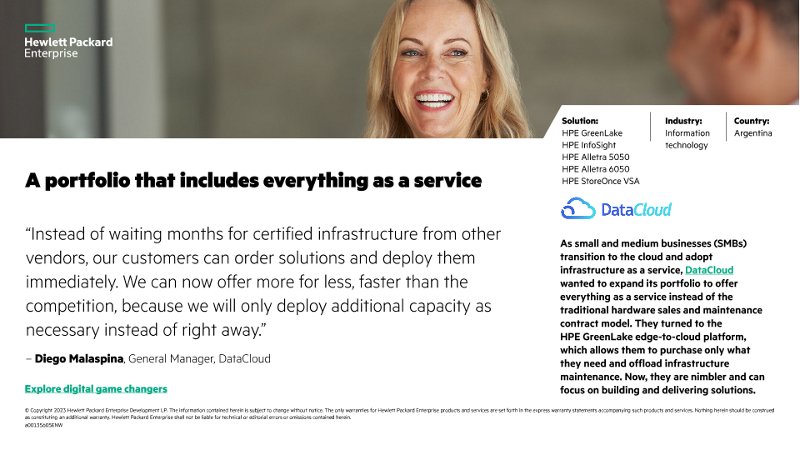 A portfolio that includes everything as a service – DataCloud - Success Slide (English) thumbnail