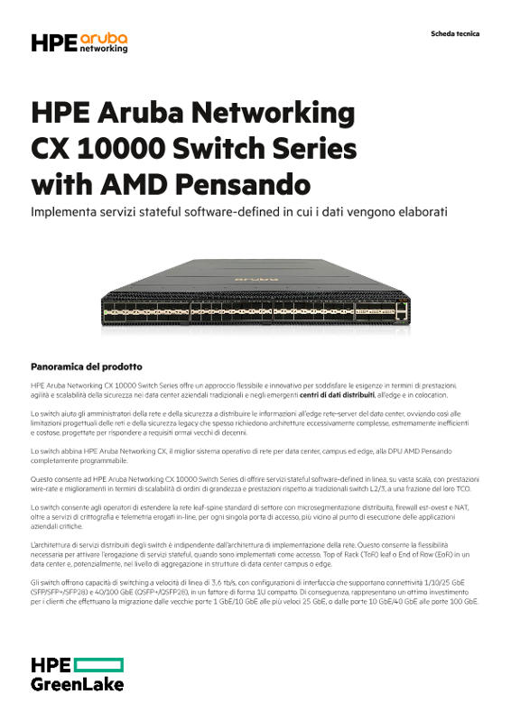 HPE Aruba Networking CX 10000 Switch Series with AMD Pensando thumbnail