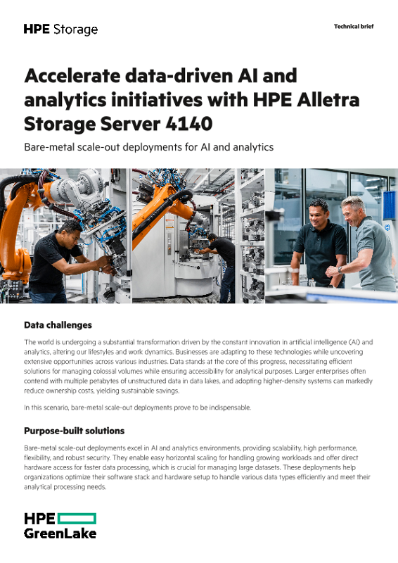 Accelerate data-driven AI and analytics initiatives with HPE Alletra Storage Server 4140 thumbnail