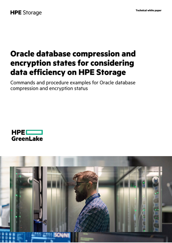Oracle database compression and encryption states for considering data efficiency on HPE Storage thumbnail