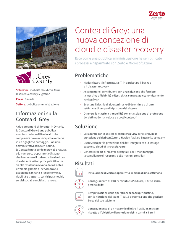 Contea di Grey: una nuova concezione di cloud e disaster recovery thumbnail