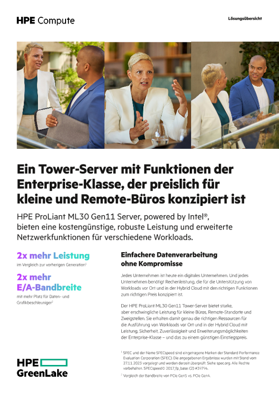 Ein Tower-Server mit Funktionen der Enterprise-Klasse, der preislich für kleine und Remote-Büros konzipiert ist thumbnail