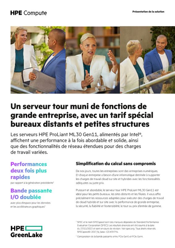 Un serveur tour muni de fonctions de grande entreprise, avec un tarif spécial bureaux distants et petites structures thumbnail