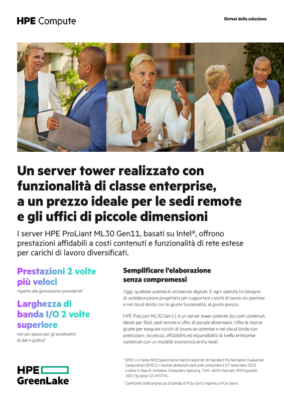 Un server tower realizzato con funzionalità di classe enterprise, a un prezzo ideale per le sedi remote e gli uffici di piccole dimensioni thumbnail