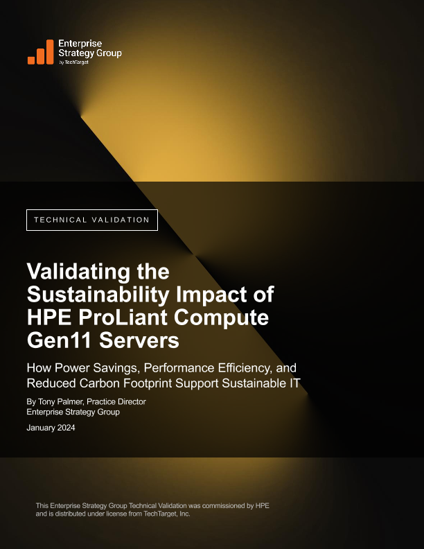 HPE ProLiant Compute - Sustainability Technical Validation Analyst Report thumbnail