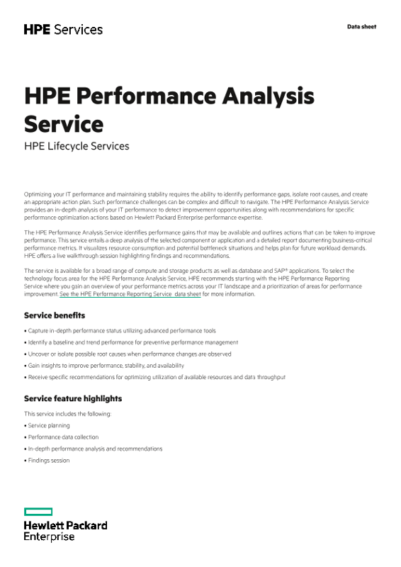 HPE Performance Analysis Service thumbnail