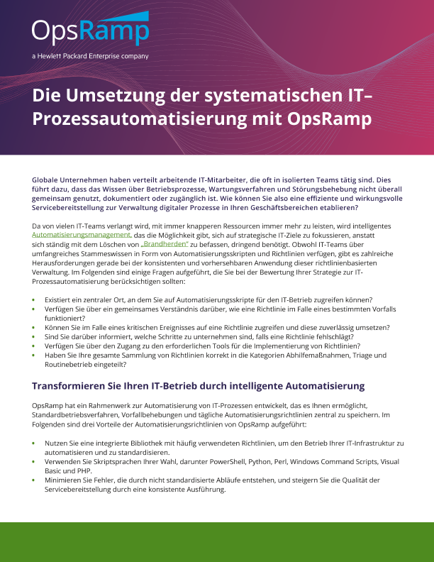 Die Umsetzung der systematischen IT-Prozessautomatisierung mit OpsRamp thumbnail