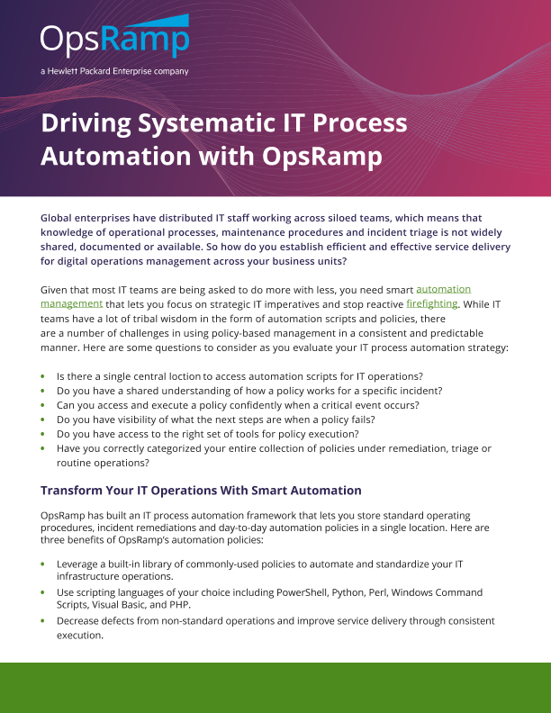 Driving Systematic IT Process Automation with OpsRamp thumbnail