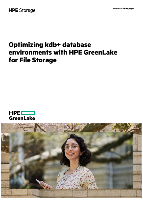 Optimizing kdb database environments with hpe greenlake for file storage