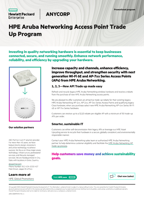HPE Aruba Networking Access Point Trade Up Program thumbnail