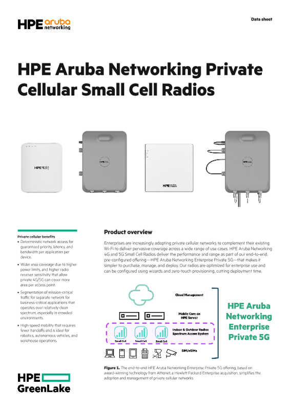 HPE Aruba Networking Private Cellular Small Cell Radios thumbnail
