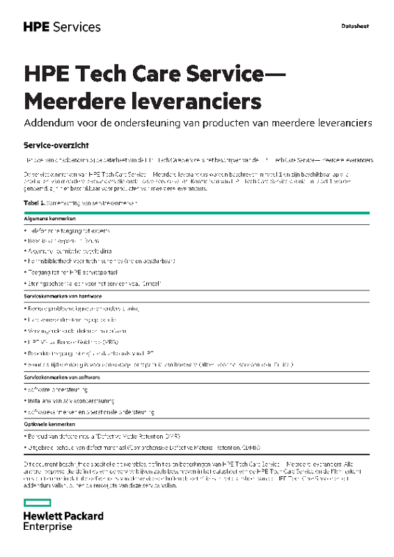 HPE Tech Care Service – Multivendor thumbnail