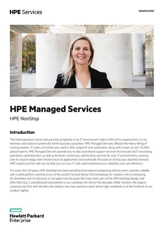 HPE Managed Services – HPE NonStop thumbnail