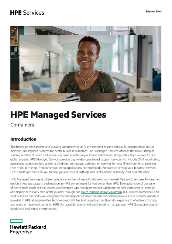 HPE Managed Services – Containers thumbnail