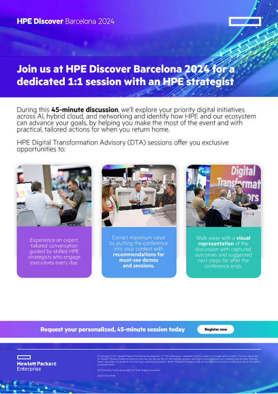 Event Information - External Digital Transformation Advisors (DTA) Program Overview - HPE Discover Barcelona 2024 thumbnail