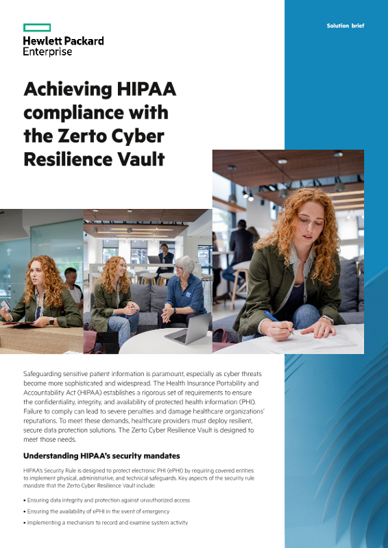 Achieving HIPAA compliance with the Zerto Cyber Resilience Vault thumbnail