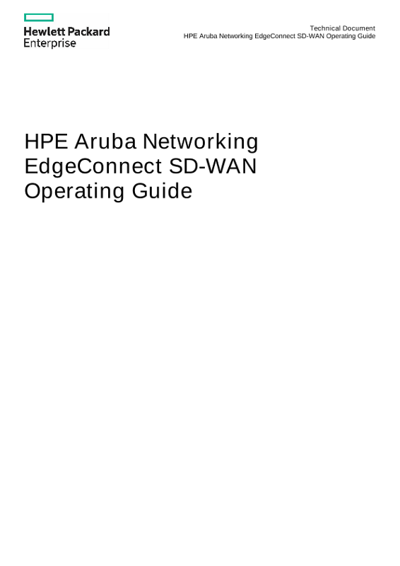 HPE Aruba Networking EdgeConnect SD-WAN Operation Guide thumbnail