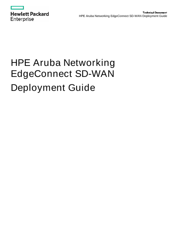 HPE Aruba Networking EdgeConnect SD-WAN Deployment Guide thumbnail