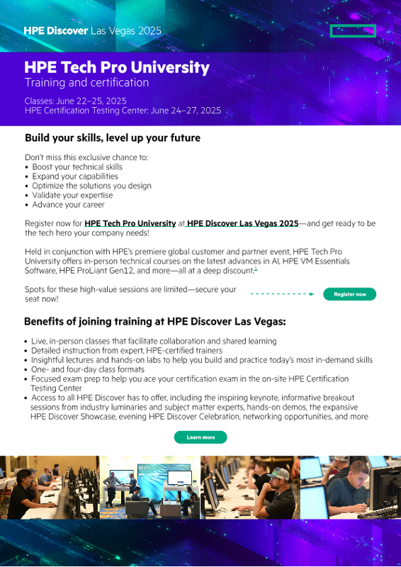 Event Information-Tech Pro University Overview-HPE Discover Las Vegas 2025 thumbnail