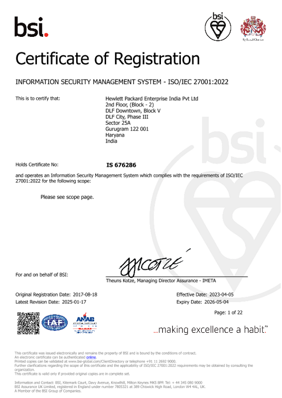 Zerto Certificate of Compliance to ISO-27001 thumbnail
