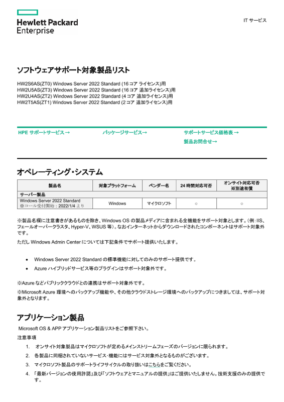 [ITサービス] - ソフトウェアサポート対象製品リスト Windows Server 2022 Standard thumbnail