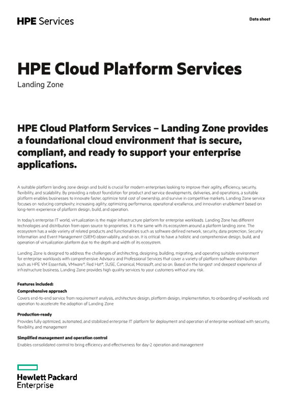 HPE Cloud Platform Services – Landing Zone thumbnail