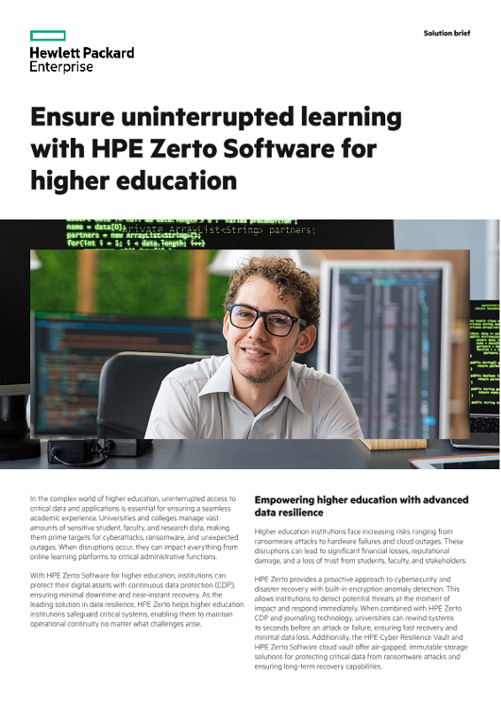 HPE Zerto Software for Higher Education thumbnail