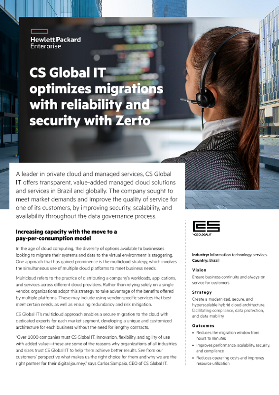 CS Global IT optimizes migrations with reliability and security with Zerto – CS Global IT thumbnail