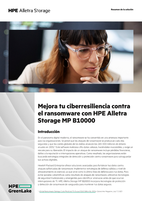 Mejora tu resiliencia cibernética contra el ransomware con HPE Alletra Storage MP B10000 thumbnail