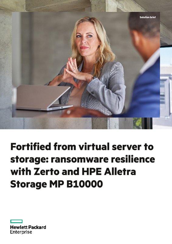 Fortified from virtual server to storage – ransomware resilience with Zerto and HPE Alletra Storage MP B10000 thumbnail