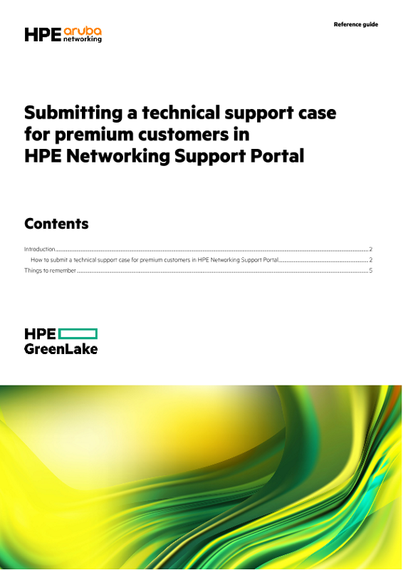 Submitting a technical support case for premium customers in HPE Networking Support Portal thumbnail