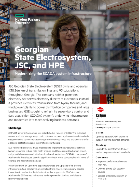 Georgian State Electrosystem, JSC, and HPE – Modernizing the SCADA system infrastructure – JSC Georgian State Electrosystem thumbnail