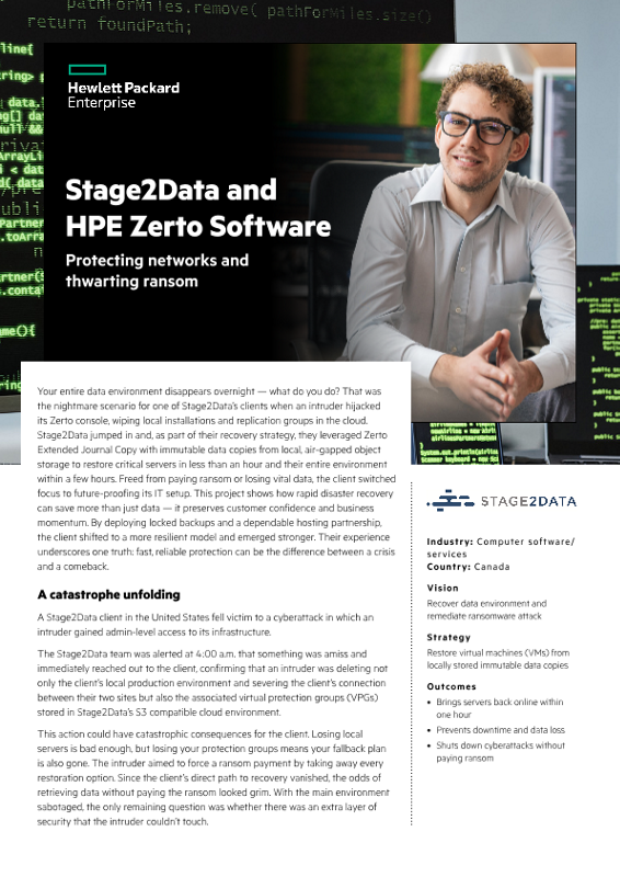 Stage2Data and HPE Zerto Software – Protecting networks and thwarting ransom thumbnail