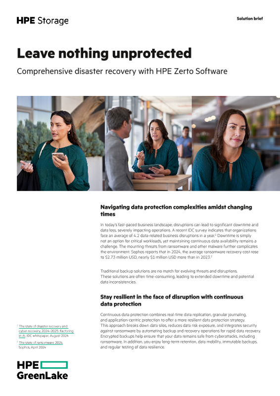 Leave nothing unprotected: Comprehensive disaster recovery with HPE Zerto Software thumbnail