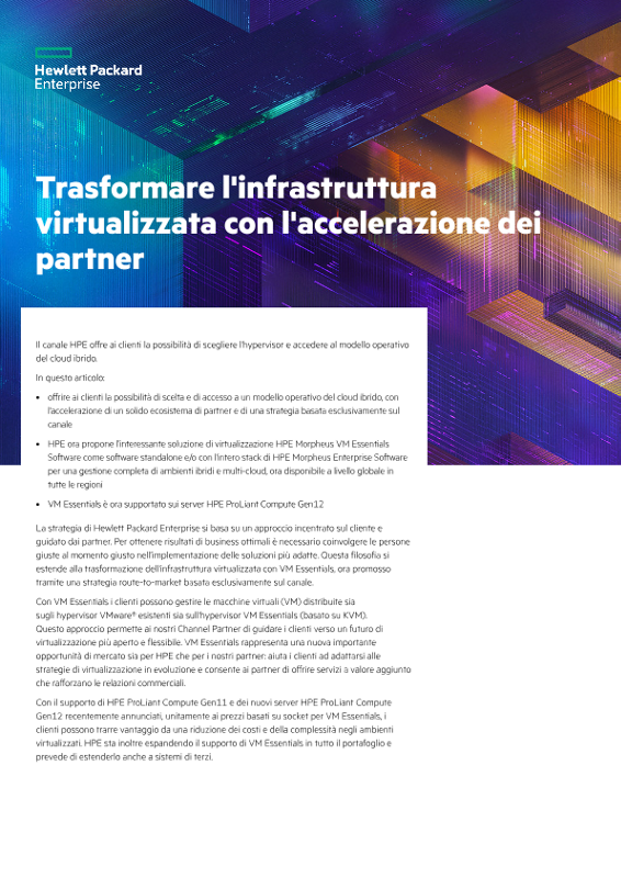 Trasformare l'infrastruttura virtualizzata con l'accelerazione dei partner thumbnail