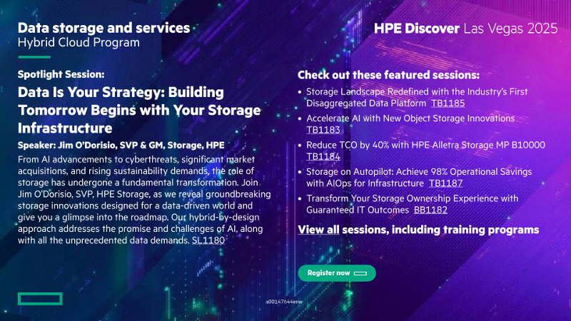 Event Information-Data Storage and Services Spotlight Breakouts-HPE Discover Las Vegas 2025 thumbnail