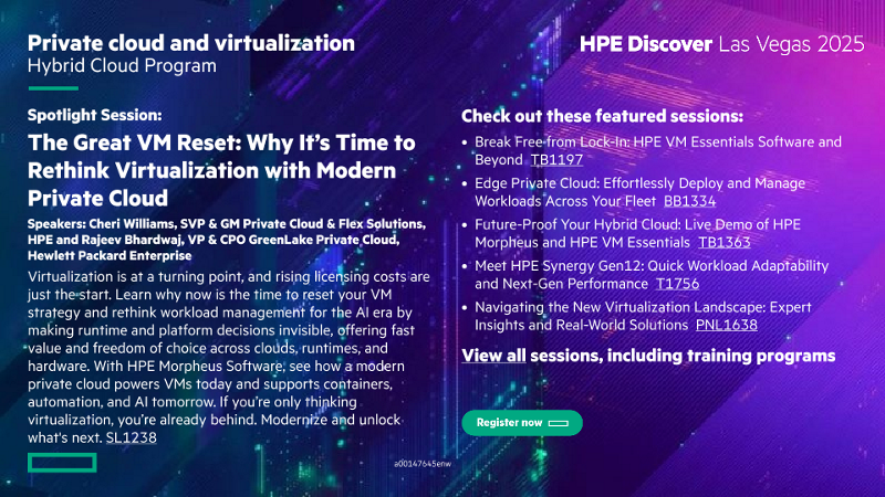 Event Information-Private Cloud Virtualization Spotlight-HPE Discover Las Vegas 2025 thumbnail