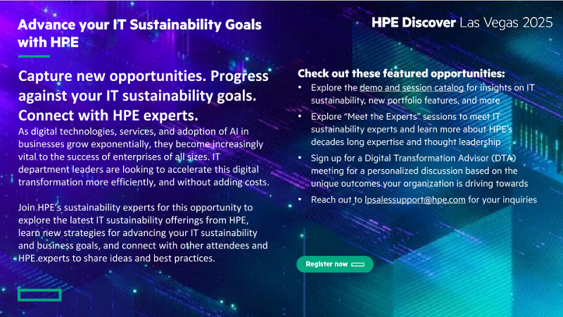 Event Information-Sustainable AI Spotlight and Breakouts-HPE Discover Las Vegas 2025 thumbnail