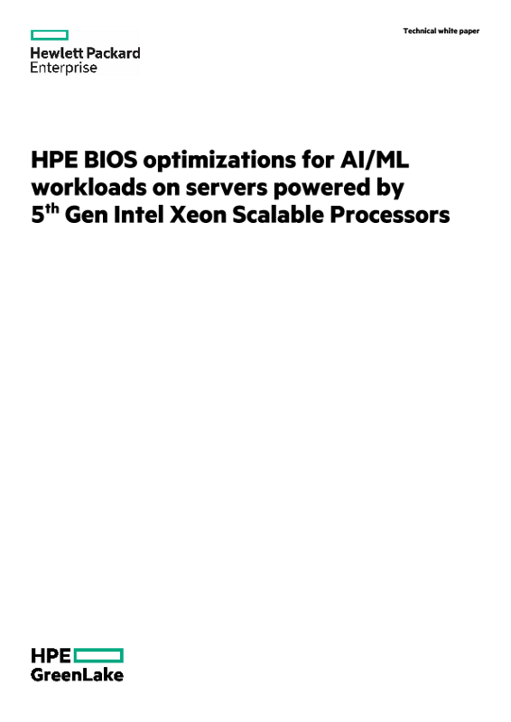 HPE BIOS optimizations for AI/ML workloads on servers powered by 5th Gen Intel® Xeon® Scalable Processors thumbnail