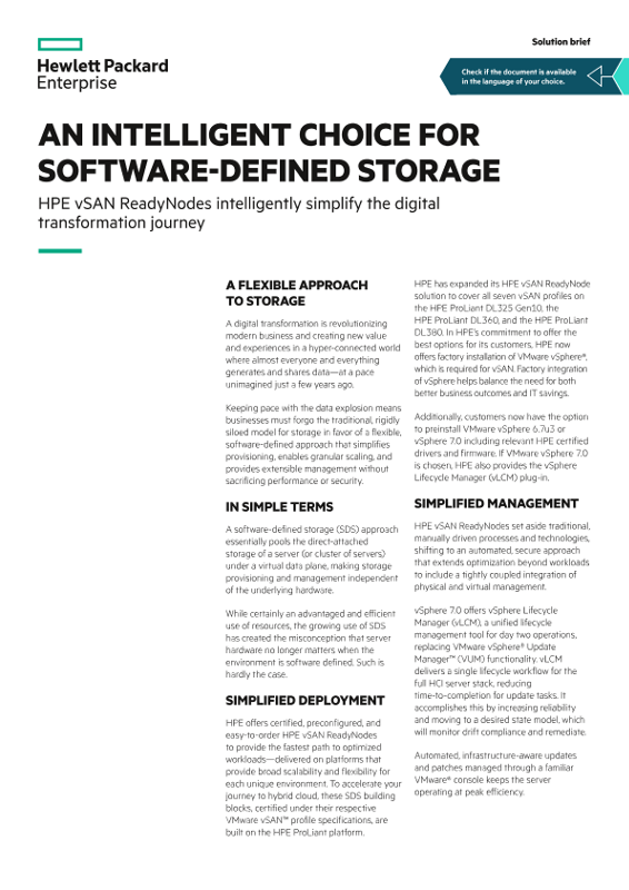 An intelligent choice for software-defined storage solution brief thumbnail